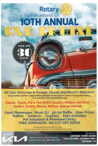Rain Date: Sept 6th 10th Annual Ledyard Rotary Car Cruise @ Ledyard Town Green | Ledyard | Connecticut | United States